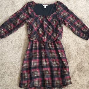 3 for $15 Cold shoulder plaid dress XS